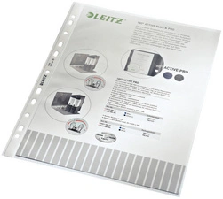 LEITZ Pochette perforée, format A4, PP, grainé, 0,09 mm