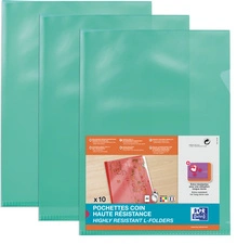 Oxford Pochettes-coin haute résistance, A4, en PVC, 0,15 mm