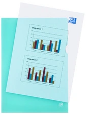 Oxford Pochettes coin Premium, A4, PVC, transparent, bleu