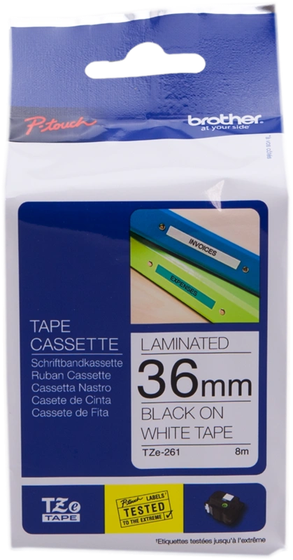 Brother TZe-261 Ruban Noir sur blanc