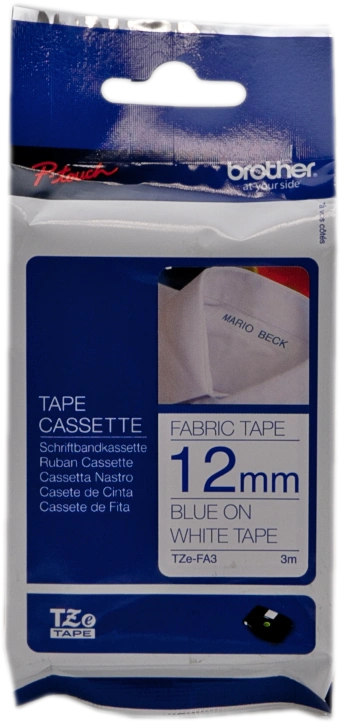 Brother TZe-FA3 Ruban Bleu sur blanc