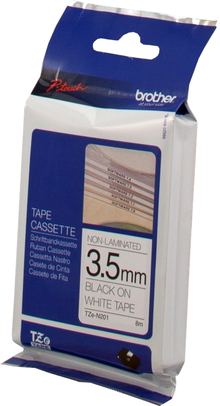 Brother TZe-N201 Ruban Noir sur blanc