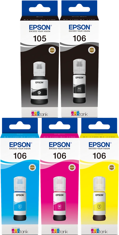 Epson 105/106 Multipack Noir(e) / Noir (photo) / Cyan / Magenta / Jaune (T00Q/R MCVP)