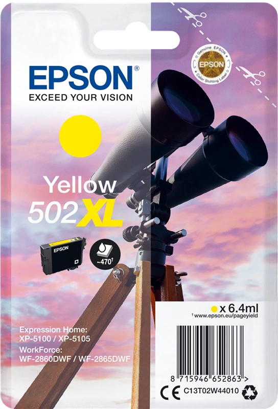 Epson 502XL Jaune Cartouche d'encre (C13T02W44010)
