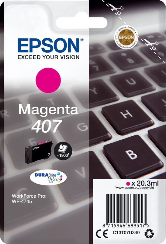 Epson 407 Magenta Cartouche d'encre (C13T07U340)