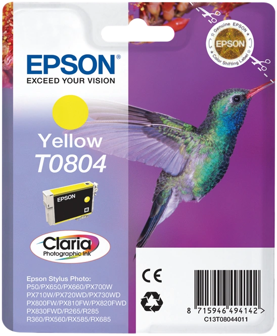 Epson T0804 Jaune Cartouche d'encre (C13T08044011)