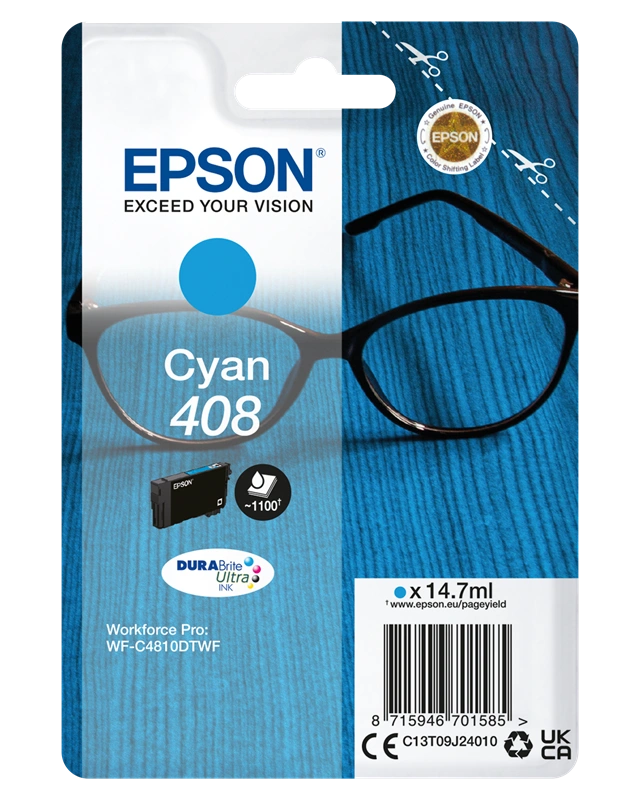 Epson 408 Cyan Cartouche d'encre (C13T09J24010)