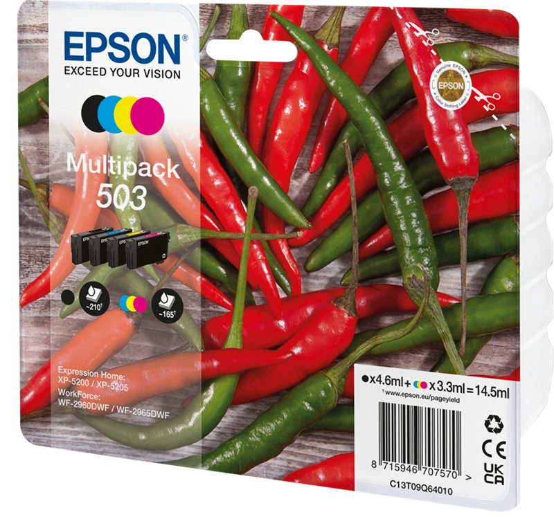 Epson 503 Multipack Noir(e) / Cyan / Magenta / Jaune (C13T09Q64010)