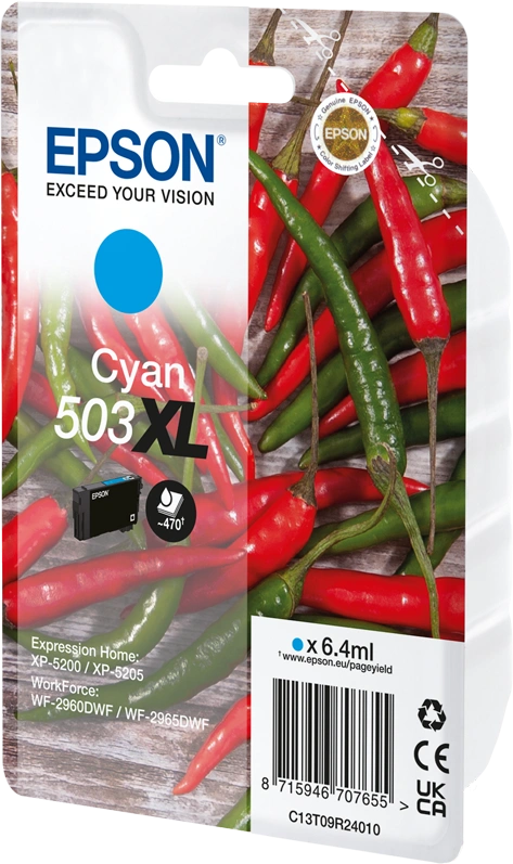 Epson 503 XL Cyan Cartouche d'encre (C13T09R24010)