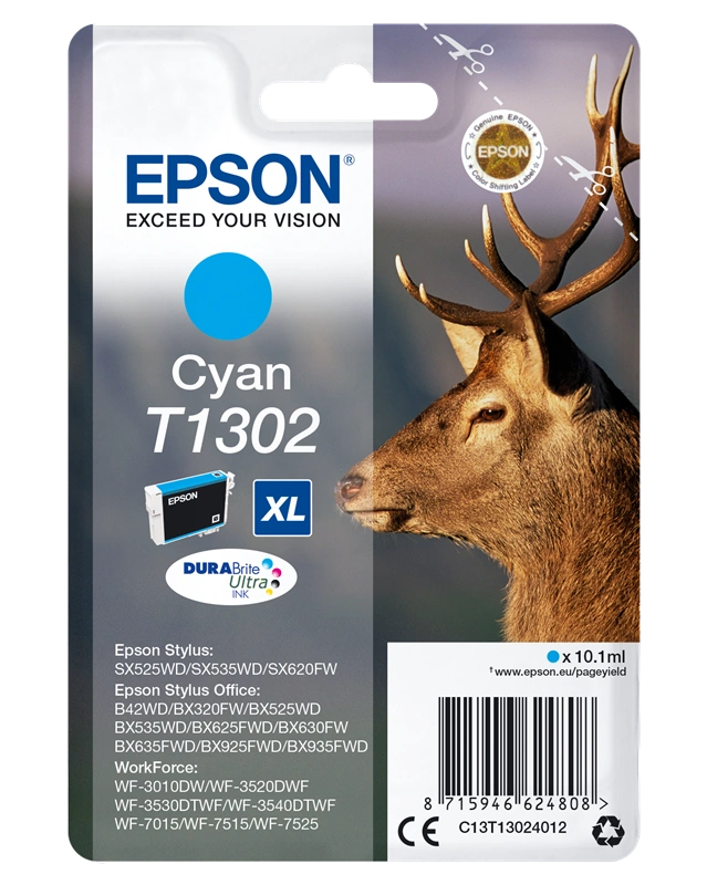 Epson T1302 XL Cyan Cartouche d'encre (C13T13024012)
