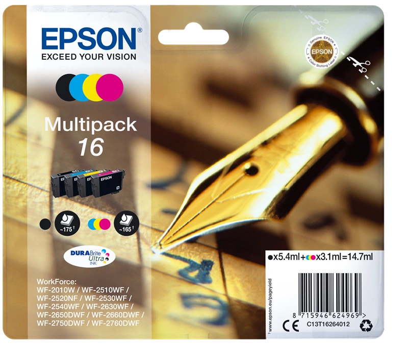 Epson 16 Multipack Noir(e) / Cyan / Magenta / Jaune (C13T16264012)