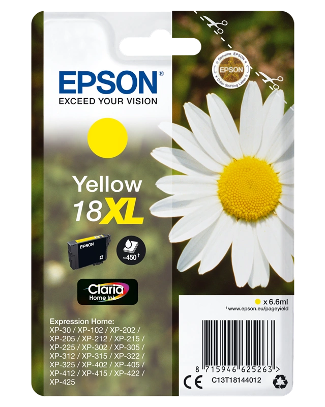 Epson 18 XL Jaune Cartouche d'encre (C13T18144012)