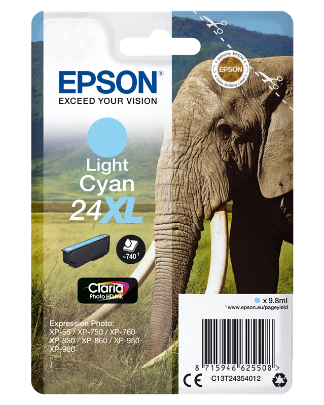 Epson 24 XL Cyan (brillant) Cartouche d'encre (C13T24354012)
