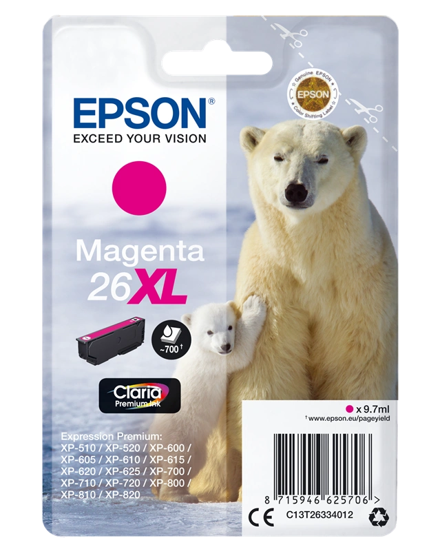 Epson 26 XL Magenta Cartouche d'encre (C13T26334012)