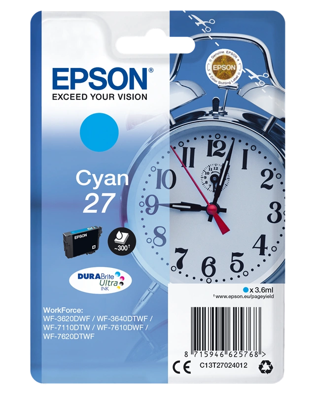Epson 27 Cyan Cartouche d'encre (C13T27024012)