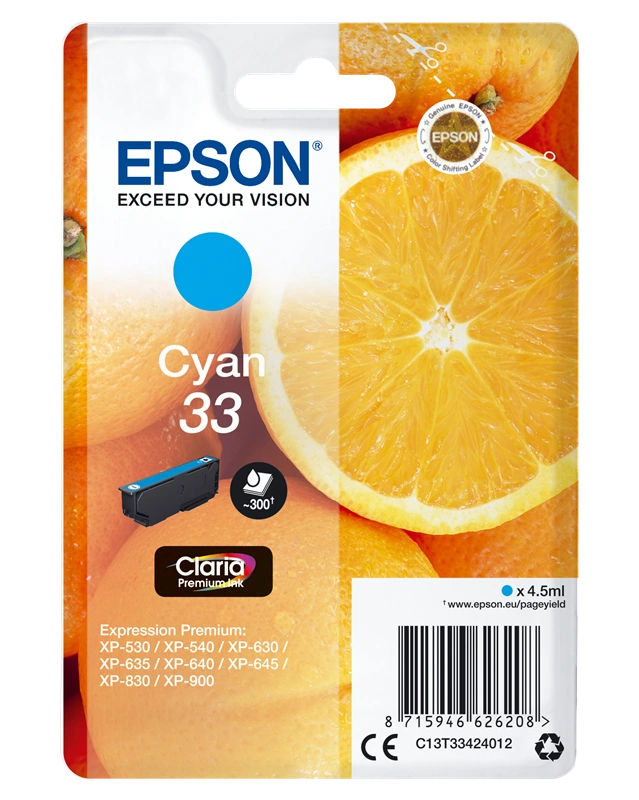 Epson 33 Cyan Cartouche d'encre (C13T33424012)