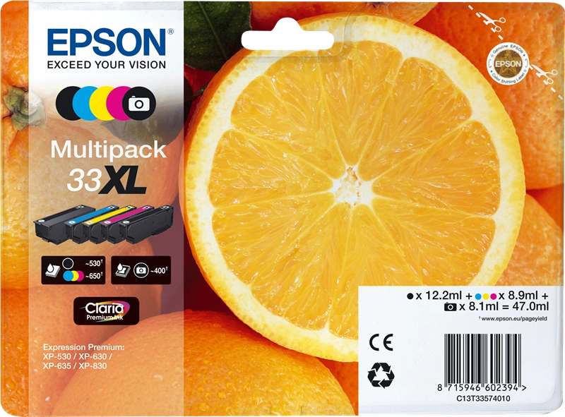 Epson 33 XL Multipack Noir(e) / Cyan / Magenta / Jaune / Noir (photo) (C13T33574011)