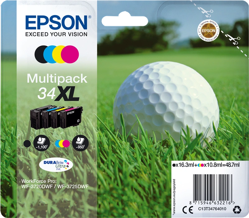 Epson 34XL Multipack Noir(e) / Cyan / Magenta / Jaune (C13T34764010)