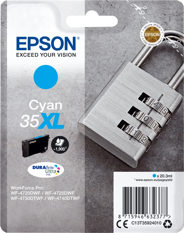 Epson 35XL Cyan Cartouche d'encre (C13T35924010)