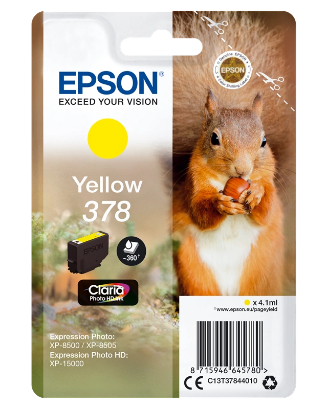 Epson 378 Jaune Cartouche d'encre (C13T37844010)