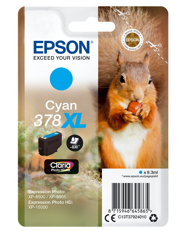 Epson 378XL Cyan Cartouche d'encre (C13T37924010)