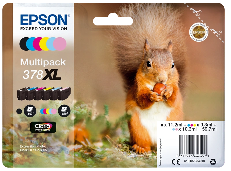 Epson 378XL Multipack Noir(e) / Cyan / Magenta / Jaune / Cyan (brillant) / Magenta (brillant) (C13T37984010)