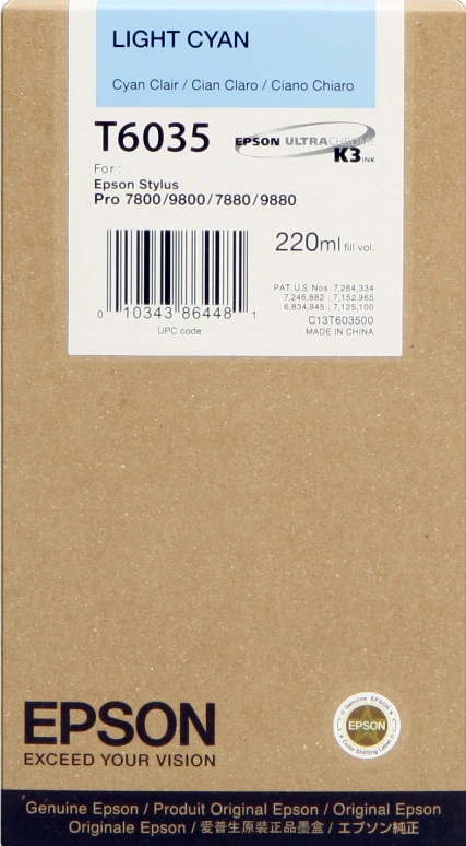Epson T6035 Cyan (brillant) Cartouche d'encre (C13T603500)