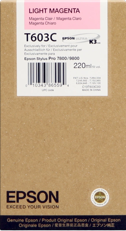 Epson T603C Magenta (brillant) Cartouche d'encre (C13T603C00)