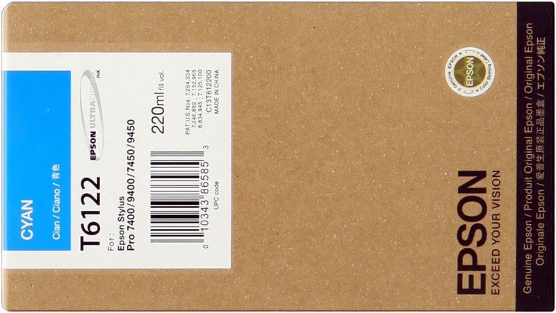 Epson T6122 Cyan Cartouche d'encre (C13T612200)
