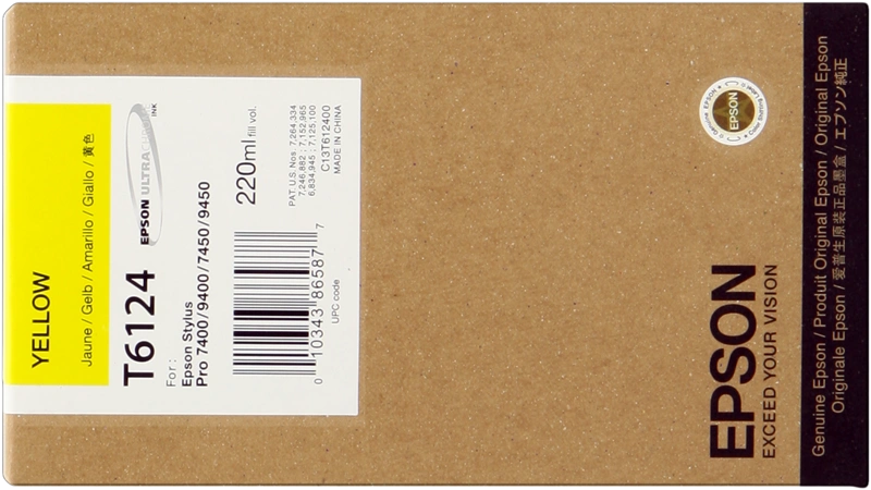Epson T6124 Jaune Cartouche d'encre (C13T612400)