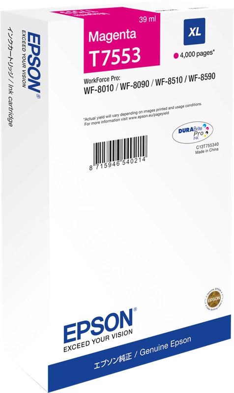 Epson T7553 XL Magenta Cartouche d'encre (C13T75534N)