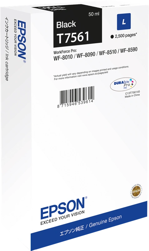 Epson T7561 Noir(e) Cartouche d'encre (C13T75614N)