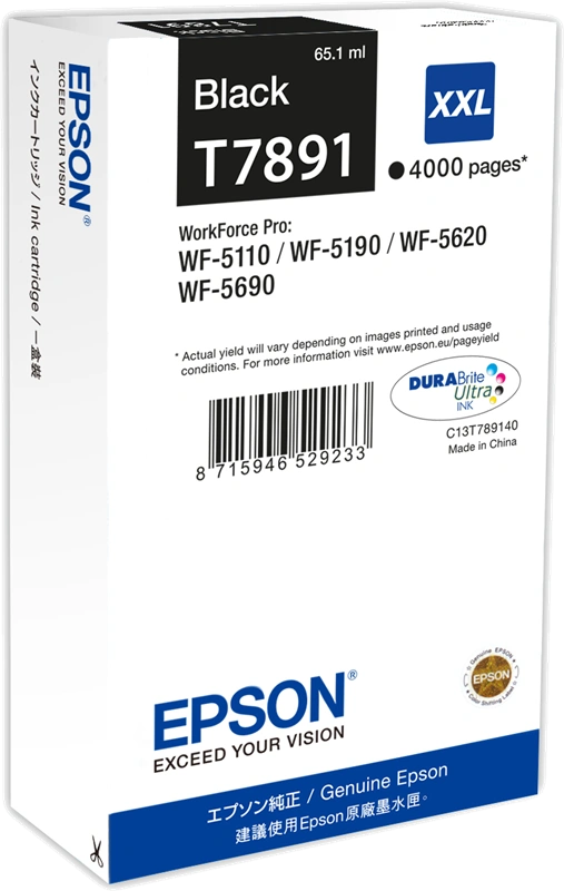 Epson T7891 XXL Noir(e) Cartouche d'encre (C13T789140)