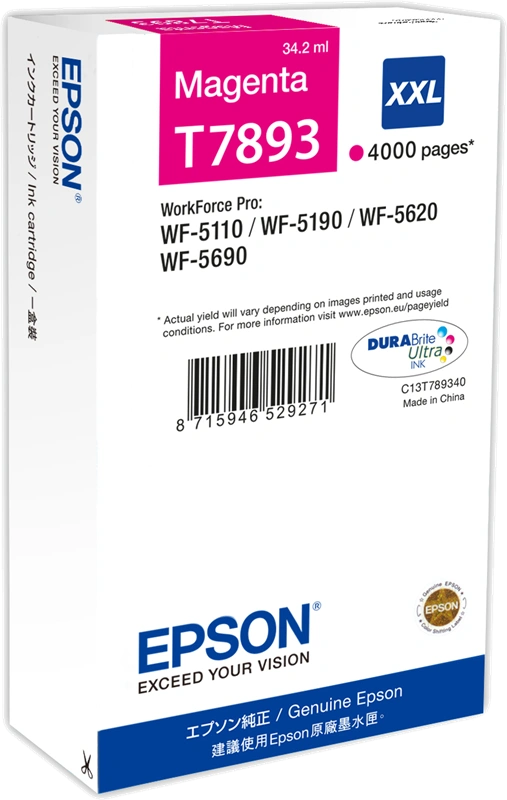 Epson T7893 XXL Magenta Cartouche d'encre (C13T789340)