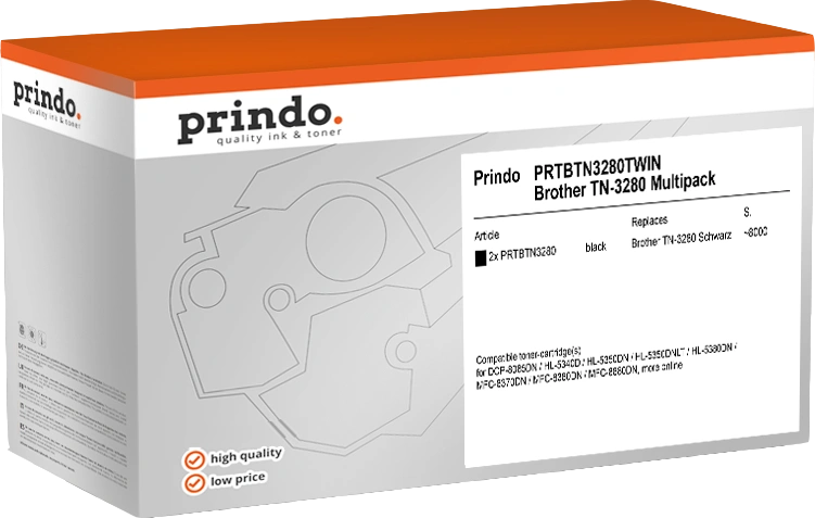 Compatible avec Brother TN-3280 Prindo Classic Multipack Noir(e)