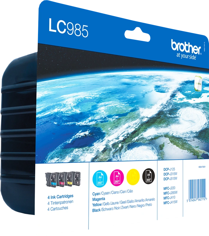 Brother LC-985 Multipack Noir(e) / Cyan / Magenta / Jaune (LC985VALBPDR)