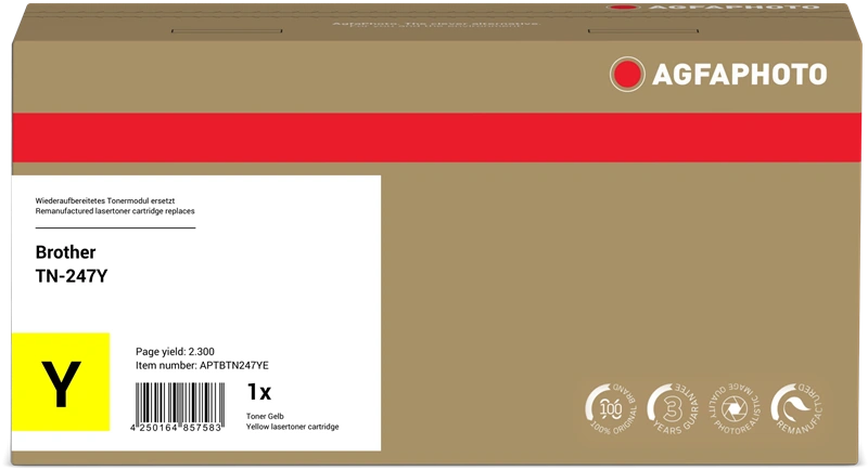 Compatible avec Brother TN-247Y Agfa Photo APTBTN247YE Jaune Toner