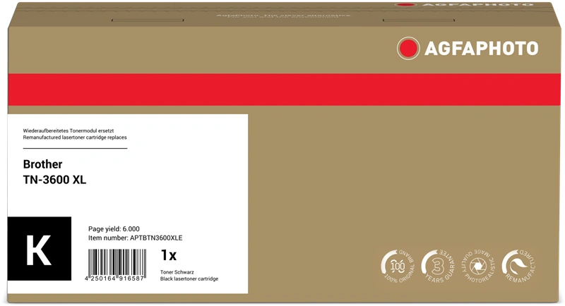 Compatible avec Brother TN-3600XL Agfa Photo APTBTN3600XLE Noir(e) Toner