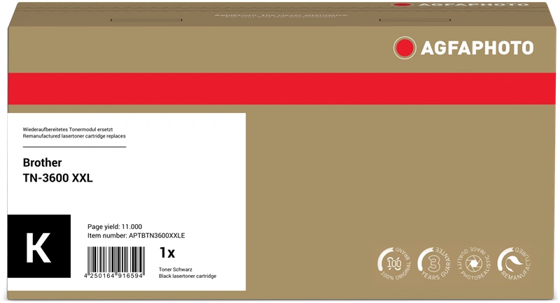 Compatible avec Brother TN-3600XXL Agfa Photo APTBTN3600XXLE Noir(e) Toner