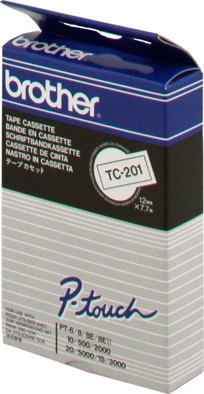 Brother TC-201 Ruban Noir sur blanc