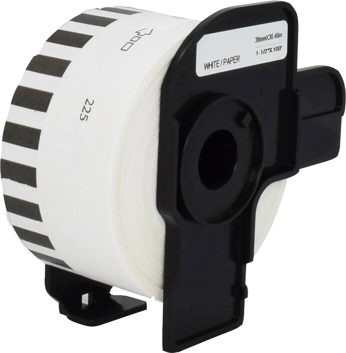 Compatible avec Brother DK-22225 Étiquettes continues 38mm x 30,48m Noir sur blanc Agfa Photo Noir sur blanc