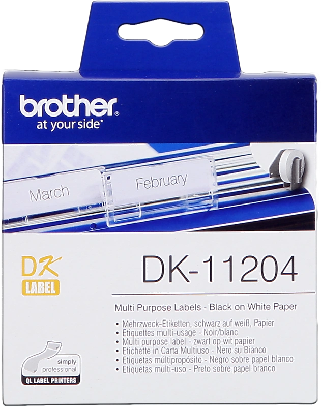 Brother DK-11204 Étiquettes multi-usages 17x54mm Noir sur blanc