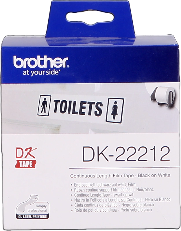 Brother DK-22212 Étiquettes continues 62mm x 15,24m Noir sur blanc