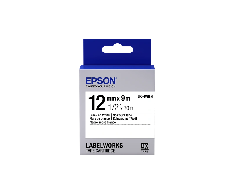 Epson LK-4WBN Ruban Noir sur blanc