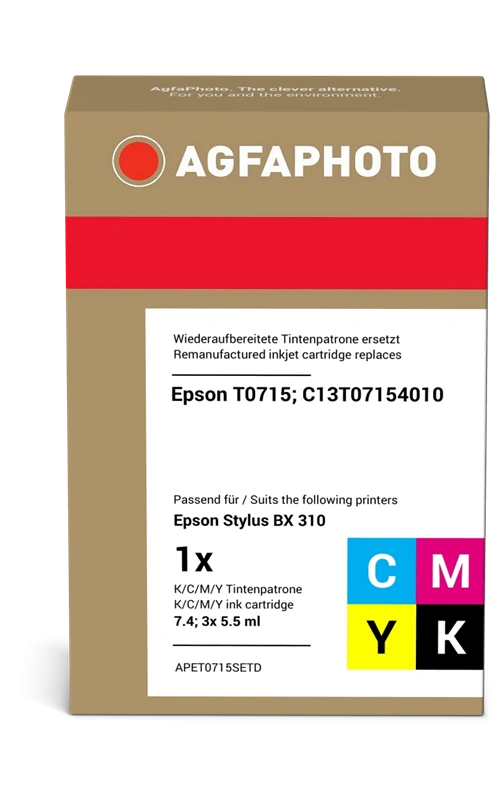 Compatible avec Epson T0715 Agfa Photo Multipack Noir(e) / Cyan / Magenta / Jaune
