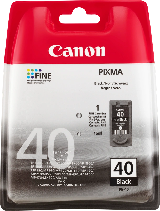 Canon PG-40 Noir(e) Cartouche d'encre (0615B001)