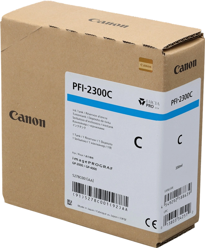 Canon PFI-2300c Cyan Cartouche d'encre (5278C001)