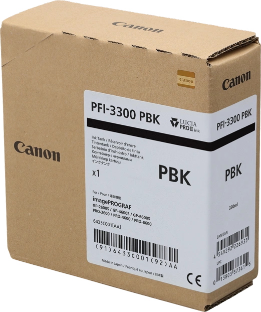 Canon PFI-3300pbk Noir (photo) Cartouche d'encre (6433C001)