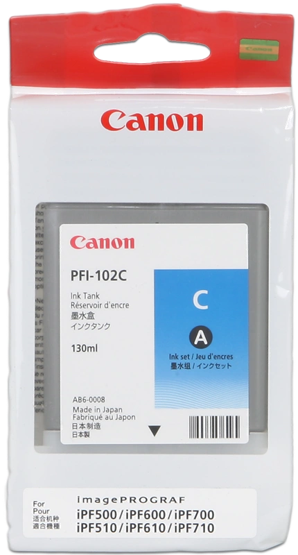Canon PFI-102c Cyan Cartouche d'encre (0896B001)
