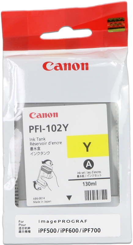 Canon PFI-102y Jaune Cartouche d'encre (0898B001)